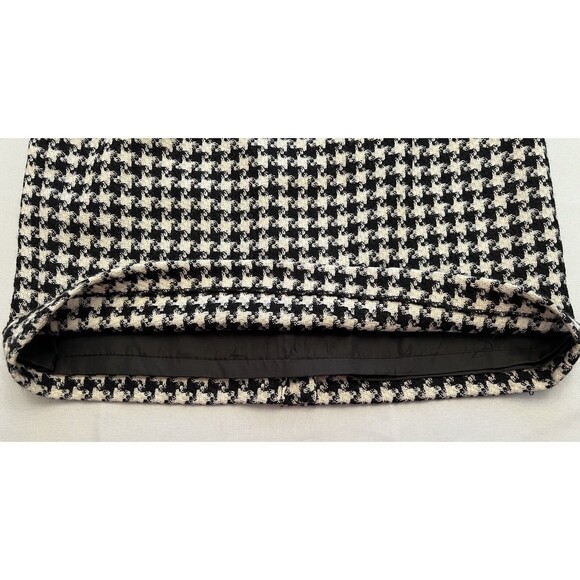 CHADWICKS Black White Houndstooth Pencil Skirt Women 10 Petite Wool Lined Career - Picture 5 of 10